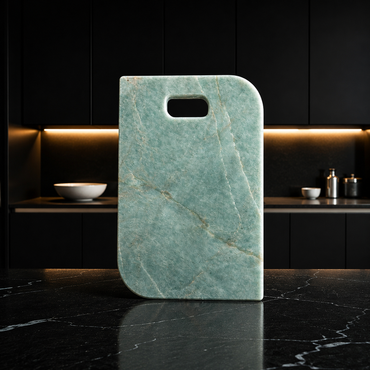 Teal Tide — teal marble serving board with gold veining handcrafted Auckland New Zealand