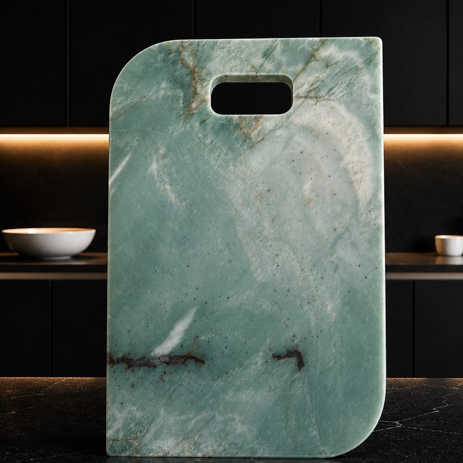 Teal Tide — teal marble serving board with gold veining handcrafted Auckland New Zealand