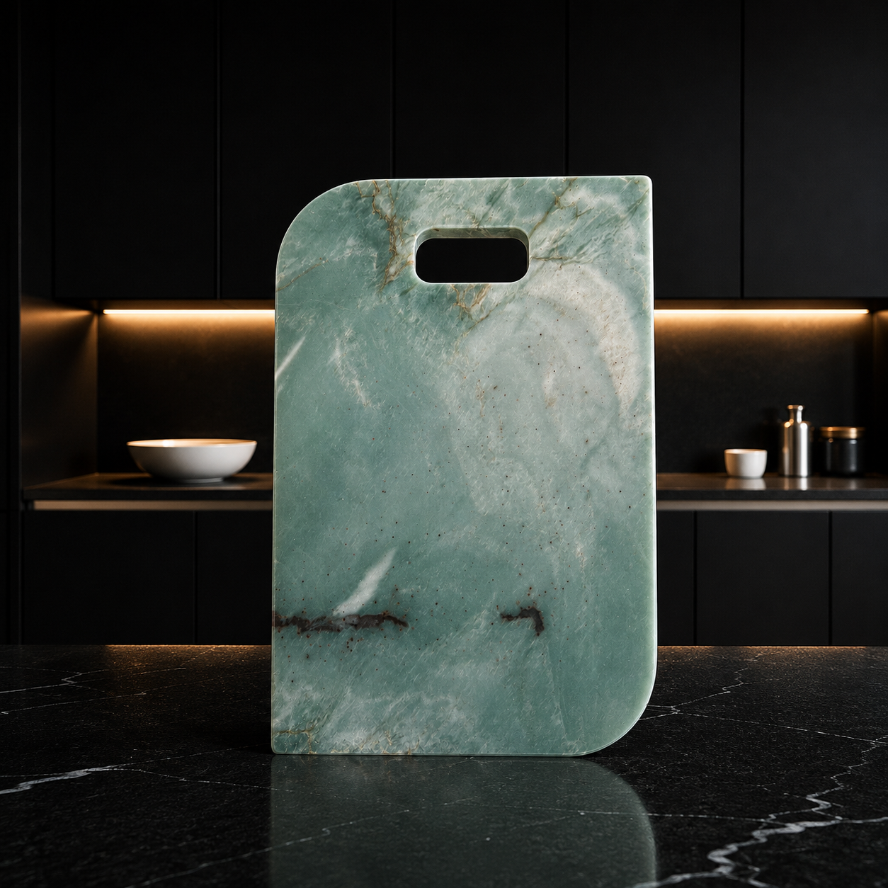 Teal Tide — teal marble serving board with gold veining handcrafted Auckland New Zealand