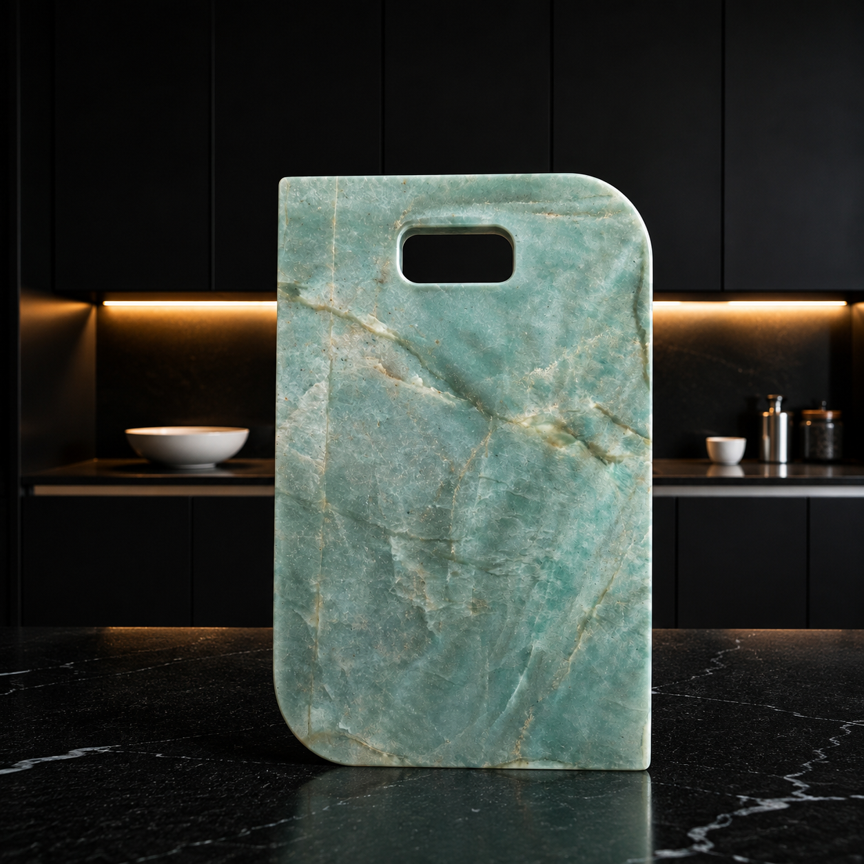 Teal Tide — teal marble serving board with gold veining handcrafted Auckland New Zealand