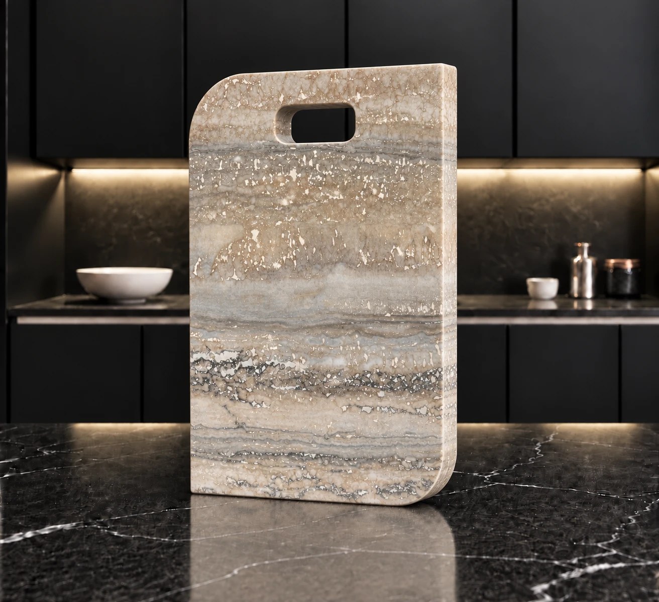 Dune — travertine marble entertaining platter handcrafted Auckland New Zealand