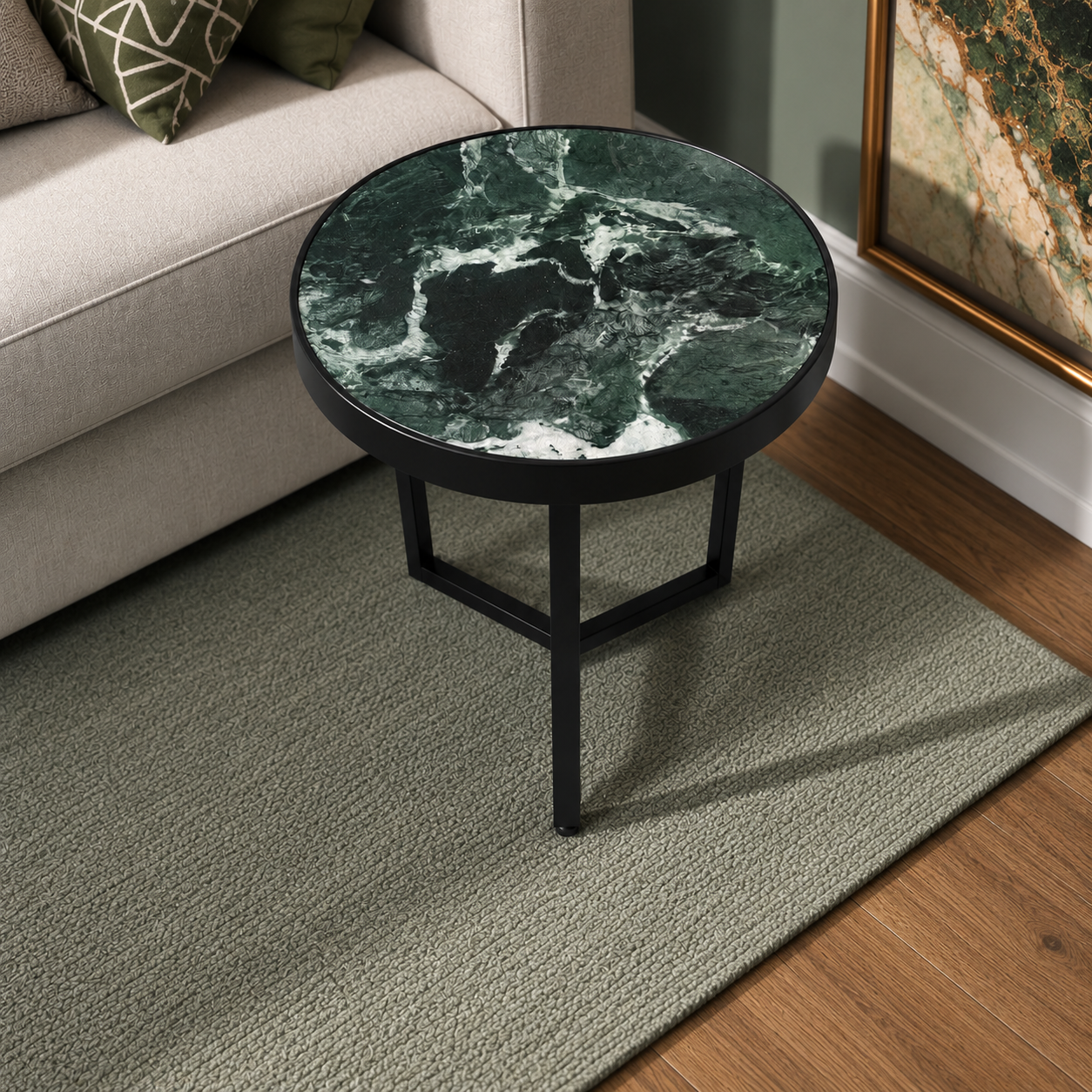 Serpentine Storm — Verde Imperiale Marble coffee table Auckland New Zealand