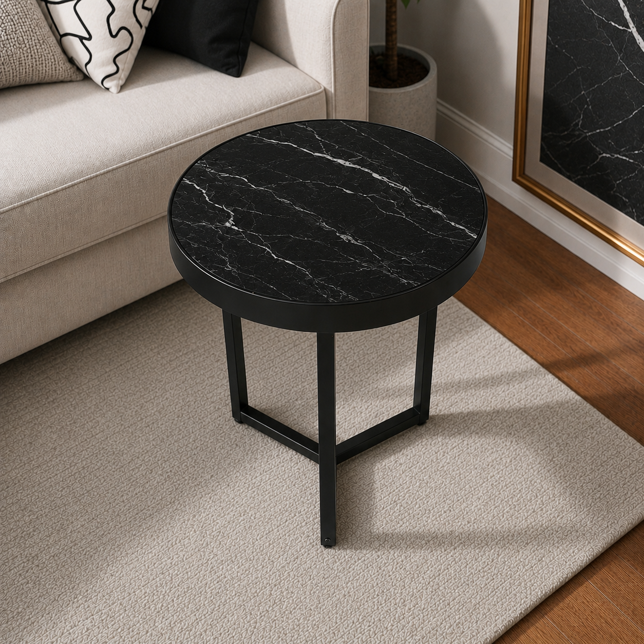 Black Void — Nero Marquina Marble coffee table Auckland New Zealand
