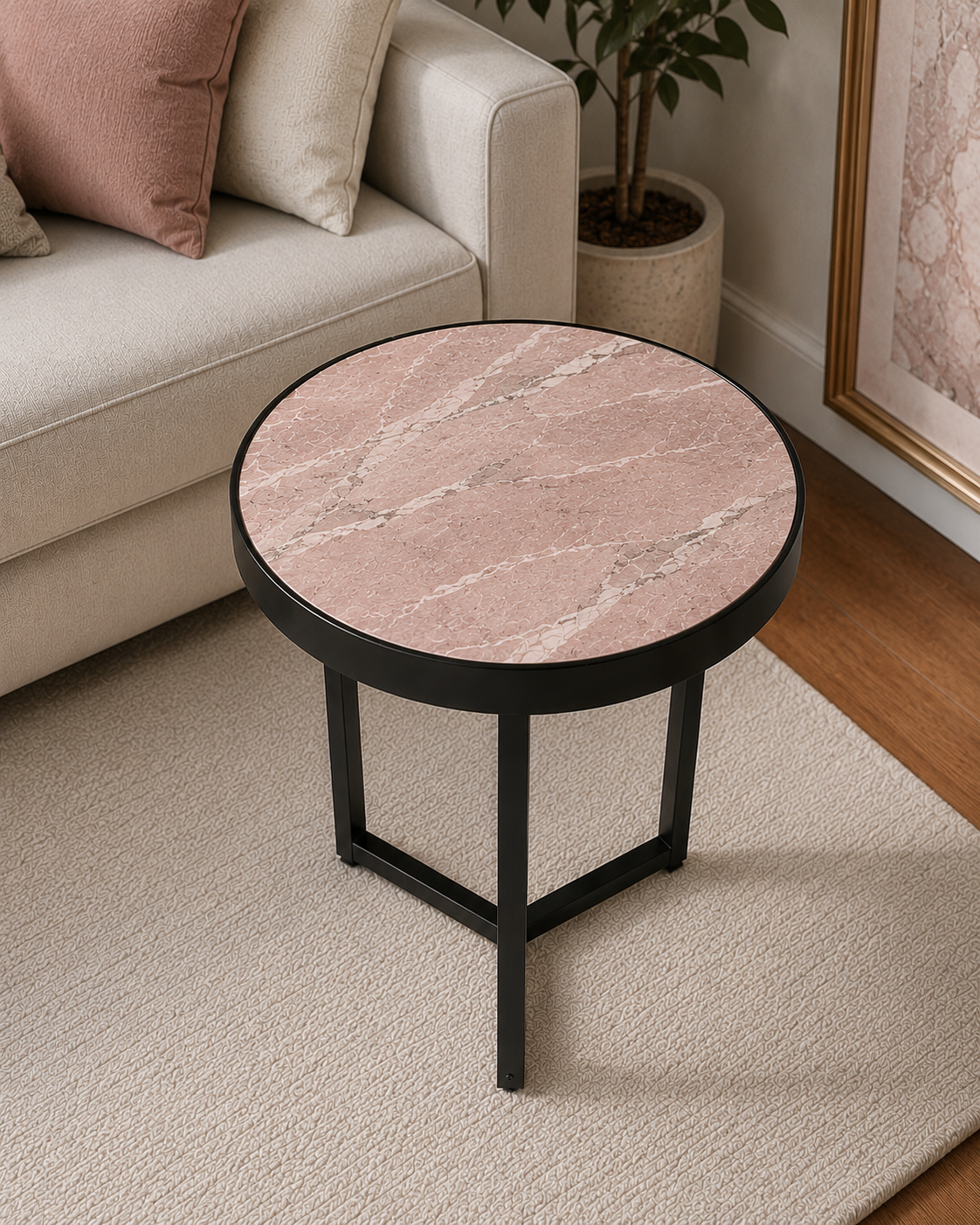 Blushing Rose — Rose Quartz Marble coffee table Auckland New Zealand