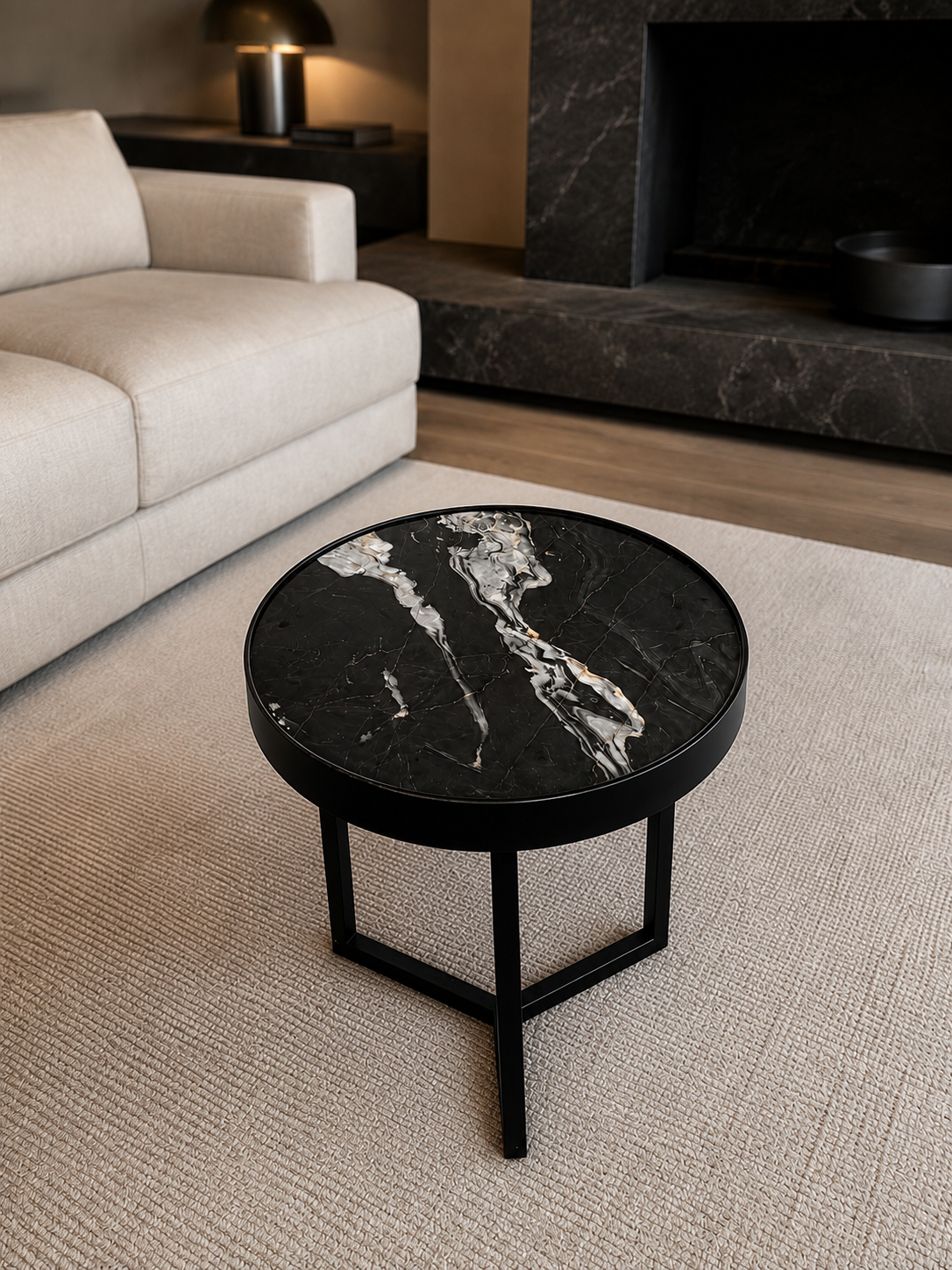Midnight River — Sahara Noir Marble coffee table handcrafted in Auckland New Zealand