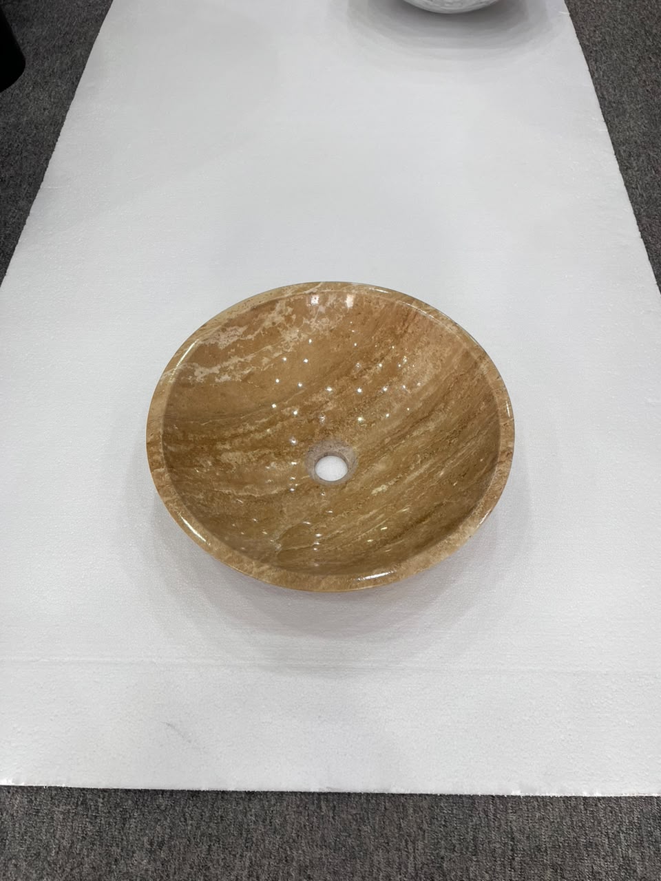 Warm Beige Travertine Vessel Basin